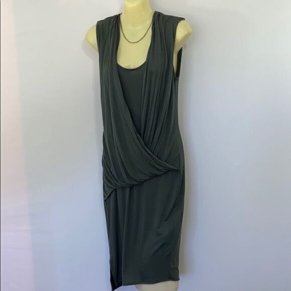 Athleta Dress Grecian Drape Forest Green Dress Excellent NWOT XS/Sm - Picture 6 of 8